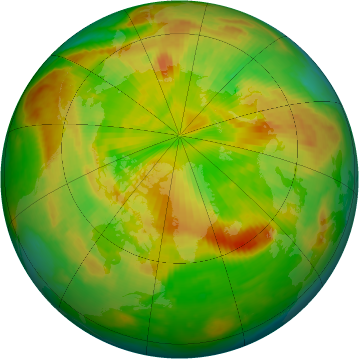 Arctic ozone map for 21 May 1999